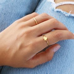 "Stackable Rings, Custom Mom Ring, Personalized Bridesmaid Ring, Dainty Initial Ring, Seriously cute and perfect to stack. Make it personal and unique with this super cute personalized initial ring. THE PERFECT GIFT ❤ from the heart, for so many, many occasions: birthday's, bridesmaid proposal's, christmas gift, graduation gift, ... THIS LISTING IS FOR ONE HEART RING, unless you choose \"SetofALL6rings\" in the dropbox \"Single or Set\". Please leave a note with your initial at check-out. Also a Cute Gold Rings For Valentine's Day, Dainty Stackable Heart Ring Gift, Dainty Hypoallergenic Initial Promise Ring, Dainty Stackable Rings Gift, Dainty Stackable Rings As Gift, Stackable Heart Midi Rings For Gift, Cute Gold Heart Promise Ring, Cute Gold Heart Ring As A Gift, Dainty Stackable Rings For Valentine's Day Gift