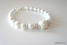 Childrens pearl bracelet, flower girl bracelet, flower girl gift, flower girl jewelry on Etsy, $10.91 Elegant White Bracelets, Flower Shaped Pearl Bracelet For Wedding, Flower-shaped Pearl Bracelet For Wedding, White Flower Pearl Bracelet For Wedding, White Floral Pearl Bracelet For Weddings, Flower Girl Jewelry, Flower Girl Bracelets, Girl Bracelet, Bracelet Flower