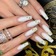 Fancy yellow natural diamonds with Dramatic White Acrylic Sculptured Tammy Taylor Nails✨• #Repost... @tammytaylornailssouthafrica Natural Diamonds