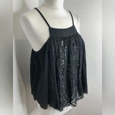 New With Tags Mirror Back And Front Lace 100% Cotton Non-Smoke, Pet Friendly Home. Lace Tank Top, Free People Black, Lace Tank, Cotton Lace, Free People Tops, Lace Front, Pet Friendly, Free People, Tank Top