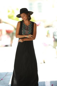 Black Ethnic Maxi Dress, Embroidered Long Evening Dress, Tribal Kaftan Chic Mother of the Bride Dres Traditional Sleeveless Festival Dress, Bohemian Sleeveless Dress, Sleeveless Embroidered Maxi Dress For Festival, Bohemian Sleeveless Beach Dress, Sleeveless Beach Dress With Embroidered Hem, Bohemian Sleeveless Embroidered Dress For Festival, Sleeveless Embroidered Dress With Hem Detail For Beach, Traditional Sleeveless Maxi Dress For Summer, Bohemian Sleeveless Embroidered Dress For Summer