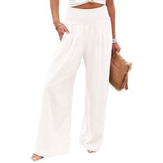 Reposhing This Item I Purchased From @Mackooniebug. Too Large For Me. Never Worn, Except To Try On. Questions? Leave A Comment Below! Baggy High Waist Harem Pants For Vacation, Non-stretch High-waisted Harem Pants For Vacation, White High Waist Harem Pants For Vacation, Versatile White Pants For Vacation, Baggy Summer Pants With Elastic Waistband, Summer Baggy Pants With Elastic Waistband, Summer Vacation Wide Leg Pull-on Pants, Vacation Wide Leg Pants With Pull-on Style, Solid Wide Leg Pants With Pull-on Style For Vacation