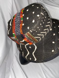 Hat, Bucket Style, Panama, Mudcloth, Kente, Unisex Styling, Wearable Art, fits size to 26 1/2 inches, (XXL) fits over big hair and Dread Locks. Dread Locks, Stylish Men Wear, Black Hats, Upcycle Ideas, Men Wear, Grand Rapids Mi, Bucket Hats, Mud Cloth, Grand Rapids