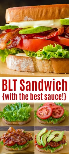 blt sandwich with bacon, lettuce and tomato slices on it for the best sauce