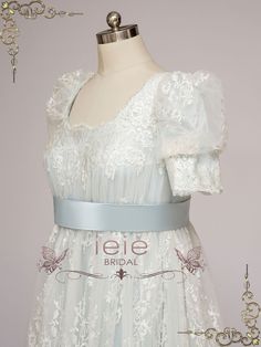 "Eloise" is a regency style ball gown, inspired by the Netflix series "Bridgerton". After the series became a hit, we had many inquiries for Regency era style dresses for Bridgerton ball events across the country. This dress is yet another elegant and historical romantic dress that we have added to our Regency collection. Working Time: 8-10 weeks Rush Order please inquire prior to order. Custom Designs We specialize in custom design services.If there's a dress you like and it's not on our websit Ball Dance Dress, Bridgerton Ball, Honeymoon Robe, Ball Dance, Regency Gown, Veil Accessories, Regency Dress, Wedding Robe, Regency Era