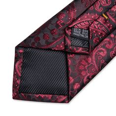 This classic Red Wine Paisley Tie Set is the perfect combination of elegance and sophistication. Crafted from 100% silk, this stylish tie features paisley patterning, a length of 59.06''(150cm), and a width of 3.35''(8.5cm). This set comes with a matching tie, hanky, and cufflinks, and is shipped 48 hours after purchase using reliable express carriers. Upgrade your formal look with this classic tie set from DiBanGu. Elegant Paisley Print Ties As Gift, Paisley Wedding, Elegant Semi-formal Ties With Paisley Print, Classic Paisley Print Patterned Ties, Luxury Elegant Paisley Print Ties, Formal Tie, Pocket Square Size, Luxury Patterned Ties For Semi-formal Occasions, Formal Accessories