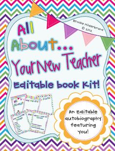 an editable book kit for all about your new teacher