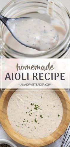 homemade aldire recipe in a mason jar with spoons and spices on the side