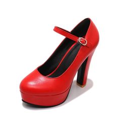 Heels:Approx 11.5cm Platform:Approx 3.5cm Upper Material:Pu Leather Outsole:Rubber If your foot is a little wide and fat, we suggest you choose 1 size larger, pls measure your foot length and choose a correct size. Thank you! Size Chart: Euro/CN 34 = foot length 21.5-22cm (Foot width=8-8.5cm) Euro/CN 35 = foot length 22-22.5cm (Foot width=8.5cm) Euro/CN 36 = foot length 22.5-23cm (Foot width=8.5-9cm Euro/CN 37 = foot length 23-23.5cm (Foot width=9cm) Euro/CN 38 = foot length 23.5-24m (Foot width Mary Jane Heels With Red Sole And Round Toe, Synthetic Platform Court Shoes With Round Toe, Ankle-high Mary Jane Heels In Synthetic Material, Mary Jane Heels With Red Sole And Ankle Strap, Red Heels With Buckle Closure And Round Toe, Red Round Toe Heels With Buckle Closure, Mary Jane Heels With Red Sole, Synthetic Round Toe Heels With Buckle Closure, Mary Jane Heels With Red Sole And Closed Toe