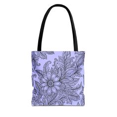 Introducing a beautifully crafted Tote Bag, perfect for those who appreciate style and functionality. This tote is not only eye-catching with its intricate floral design but also incredibly durable, making it ideal for everyday use. Whether you're headed to the farmers' market, the beach, or a casual outing with friends, this bag will elevate your ensemble. Its spacious compartment accommodates all your essentials, be it groceries, books, or beach gear. The reinforced stitching ensures it stands Eco Friendly Shopping Bags, Craft Tote Bag, Beach Gear, Soft Bristle Brush, Printed Bags, Design Floral, Light Purple, Travel Essentials, Sustainable Fashion