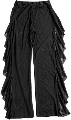 Black Sheer Mesh Ruffle Beach Bottom Cover up Pants 82% Polyester, 18% Spandex Pull On closure Fabric is stretchy Features: see through, ruffle hem, high waist, flared leggings, cover up pants Occasions: suitable for summer, vacation, holiday, party, beach, club, casual wear, etc. Garment Care: Machine washable, hand wash recommended Cover Up Pants, Flared Leggings, Winter Knit Hats, Beach Pants, Pants Large, Winter Knits, Beach Club, Ruffle Hem, Holiday Party