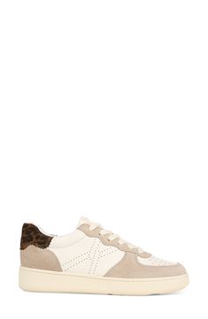 Smooth suede and perforated leather strike a perfect balance on this sporty-chic low-top sneaker. Leather upper and lining/rubber sole Imported White Leopard, Perforated Leather, Veronica Beard, Sporty Chic, Womens Sneakers, Top Sneakers, Leather Upper, Nordstrom, Sneakers