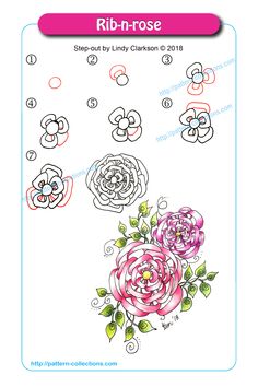 a drawing of flowers and bubbles with the words rib - n - rose on it