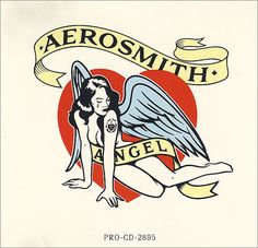 the logo for aero smith angel records, with an image of a woman on it