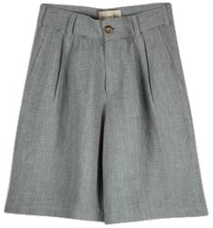 Gray Knee-length Workwear Bottoms, Gray Knee-length Bottoms For Workwear, Chic Gray Knee-length Bottoms, Chic Summer Wide Leg Pants With Welt Pockets, Chic Relaxed Fit Knee-length Bottoms, Chic Knee-length Relaxed Fit Bottoms, Trendy Wide Leg Shorts For Work, Chic Short Length Summer Culottes, Chic Short Length Culottes For Summer