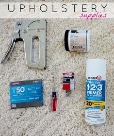 the supplies needed to make an upholstery rug