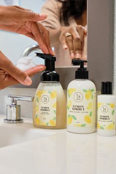 🍋 Clean, light and fresh, this scent brightens every kitchen 🍋 This is a great gift idea for those who love hand soap and lotion by each sink. Love Hand, Body Lotion, Hand Soap