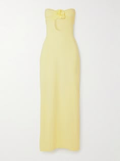 EXCLUSIVE AT NET-A-PORTER. There are so many reasons to love Maygel Coronel's 'Kleos' dress and the fact it's reversible is at the top of the list - you can wear it with the cutout detail at the front or back. It's been locally made in Colombia from comfortable stretch-jersey in a soft 'Vanilla' shade and detailed with the signature floral appliqué, which is made by hand. Maygel Coronel Dress, Soft Yellow Dress, Collar Maxi Dress, Net Sustain, White Blonde Hair, Candy Necklace, Model Outfits, Maxi Jersey Dress, Maxi Dress Blue