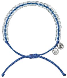 Trendy Blue Friendship Bracelet, Trendy Blue Friendship Bracelets With Adjustable Cord, Trendy Blue Adjustable Cord Friendship Bracelets, Adjustable Blue Friendship Bracelets For Vacation, Casual Blue Hand-strung Bracelets, Casual Blue Bracelets With Adjustable Cord, Casual Blue Hand-strung Beaded Bracelets, Blue Beaded Bracelets With Sliding Knot For Everyday, Blue Jewelry With Adjustable Cord For Vacation