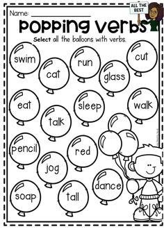 a printable worksheet for beginning and ending sounds with the words popping