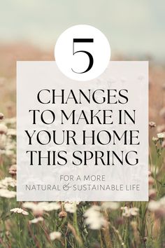 flowers with the text 5 changes to make in your home this spring for a more natural and sustenable life