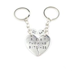 2 Best Friend Keychain set, Best Bitches Keychain set of 2, Best Friend Keyring for 2, Matching for friends, Friendship gift, Christmas gift Click here for Upgrades and Add On: https://www.etsy.com/se-en/shop/SwedishBeautyDesign?ref=seller-platform-mcnav&section_id=22167108 The item is personalized. Please let me know if you wish to change places of the charms, add more or take away any. Please send me a message for customization. Minimalist style jewellery directly from Sweden. We have some Cute Matching Keychains, Matching Keychains For 4, Best Friend Keychain For 2, Personalized Silver Keychain Gift, Sister Necklaces For 2, Nickel-free Charm Necklaces For Best Friend Gift, Sisters Key Chains, 3 Best Friends Gifts, Anniversary Boyfriend