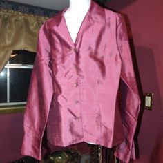 Ann Taylor Vintage Raw Silk Shiny Mauve Blouse 12 Excellent Condition ~ Never Worn This Unique Blouse Requires Cuff Links Width 19" Length 24" Mauve Blouse, Unique Blouse, Cuff Links, Raw Silk, Ann Taylor, Size 12, Top Blouse, Womens Tops, Cuff