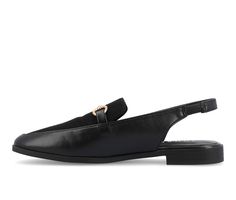 Are you looking for versatile flats that can take you from work to the weekend? Check out the Lainey flats from Journee Collection. With the luxurious vegan leather, these flats feel great on your feet and feature a stylish loafer design with a comfortable block heel. The slingback style and hardware detail add a trendy touch, while the square toe and 4 mm Tru Comfort Foam™ insole provide all-day comfort. Luxe and Supple Vegan Leather upper, Slingback strap with elastic bit for easy pull on entr Shoe Carnival, Loafer Mules, Journee Collection, Feeling Great, Womens Oxfords, Mules Shoes, Loafers For Women, The Weekend, Block Heels