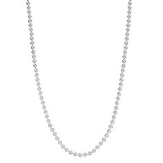 Give your jewelry box a refresh with this sterling silver beaded necklace. Click on this JEWELRY & WATCHES GUIDE to learn about fit, styles, materials and more! Give your jewelry box a refresh with this sterling silver beaded necklace. Click on this JEWELRY & WATCHES GUIDE to learn about fit, styles, materials and more! FEATURES Chain length: 20 in. Chain type: ball Clasp: lobster-claw Metal: sterling silver Plating: sterling silver Finish: diamond-cut Packaging: boxed Size: 20". Gender: female. Moon Cut, Silver Beaded Necklace, Silver Bead Necklace, Silver Moon, Sterling Silver Bead, Diamond Cut, Silver Beads, Chain Lengths, Chain Length