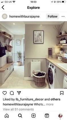 an image of a laundry room on instagram