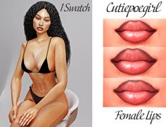 an image of a woman with different lips