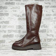 New Brand Vince Camuto Style Nettrio Color Brown Department Women Upper Material Leather Type Boot Heel Height Flat (0 To 1/2 In.) Model Nettrio Shoe Width M Size 11 Calf Width Normal Ootd Inspo, Size 11 Heels, Vince Camuto Shoes, Shoes Heels Boots, Vince Camuto, Knee High Boots, High Boots, Shoes Women Heels, Knee High