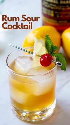 Rum Sour Cocktail