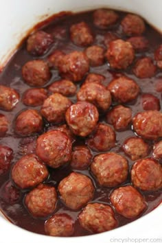 the meatballs are cooked and ready to be eaten in the slow - cooker