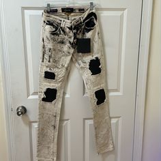 Jean Pants Never Worn In Perfectly Condition. Got These As A Gift But Don’t Suit Me So I’m Selling Them. Luxury White Straight Leg Bottoms, Designer Fitted White Bottoms, Luxury Fitted Beige Bottoms, Luxury Fitted White Bottoms, Navy Pants Outfit, Philipp Plein Jeans, Ferrari Jacket, Jean Pants, Black Sweatpants