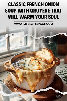 Indulge in the rich flavors of Classic French Onion Soup with Melted Gruyere. This comforting dish features sweet caramelized onions simmered in savory beef broth, topped with a generous layer of gooey Gruyere cheese. Perfect for chilly evenings, this timeless recipe is sure to impress your guests and satisfy your cravings. Follow our step-by-step guide to create a restaurant-quality soup right in your kitchen. Get ready to enjoy a warm bowl of happiness!