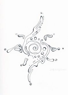 a black and white drawing of an abstract design