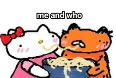 an image of hello kitty eating popcorn