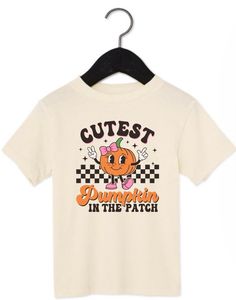 Choose between the cutest pumpkin in the patch or the coolest pumpkin in the patch on our Bella canvas kids shirt. Playful Cartoon Print T-shirt For Fall, Playful Fall T-shirt With Cartoon Print, Pumpkin Patch Shirts, Cutest Pumpkin In The Patch, Patches Shirt, Halloween Fall, Fall Kids, Cute Pumpkin, Craft Time