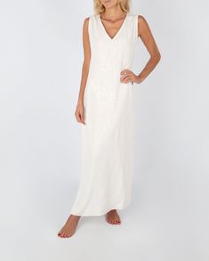 Beautiful long linen woman's dress with slits on either side. V neck in front and back. Low cut comfortable and spacious armholes. Perfect for day or night. Linen Beach Dresses With Side Slits, Beach Linen Dress With Side Slits, Elegant Linen Dress With Side Slits, Linen Dress With Side Slits, Linen Maxi Dress With Side Slits, Elegant Linen Maxi Dress With Side Slits, White Unlined Linen Maxi Dress, Linen Women, Dress Clothes For Women