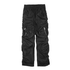 SPECIFICATIONS Style: Streetwear Age: JUNIOR Season: All season Waist Type: high Decoration: Folds Elasticity: Non Strech Fabric Type: blended Pattern Type: Solid Pant Style: Wide leg pants Material: POLYESTER Fit Type: LOOSE Length: full length Closure Type: Elastic Waist Gender: WOMEN Baggy Pants Men, Hip Hop Trousers, Cargo Pants For Men, Black Cargo Pants, Men Trousers, Style Cargo, Mens Cargo, Mens Pants Fashion, Black Cargo