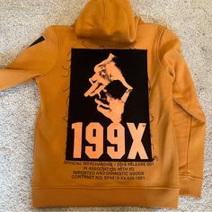 2018 My Dear Melancholy Official Merchandise No Signs Of Wear Orange Letter Print Hoodie For Streetwear, Orange Hooded Sweatshirt For Streetwear, Graphic Print Orange Sweatshirt For Streetwear, Orange Hooded Hoodie For Streetwear, Orange Hoodie For Winter Streetwear, Orange Graphic Print Hoodie For Streetwear, Orange Graphic Print Hoodie For Winter, Orange Graphic Print Winter Hoodie, Winter Orange Hoodie With Graphic Print