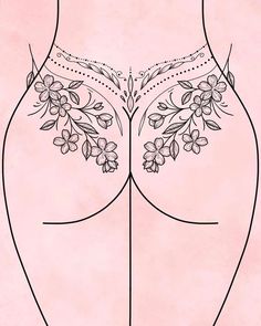 Floral Back Tattoos, Hip Thigh Tattoos, Dope Tattoos For Women, Tattoo Design Book, Spine Tattoos, Elegant Tattoos, Feminine Tattoos, Dope Tattoos, Simplistic Tattoos