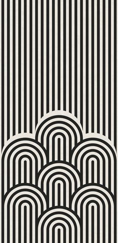 black and white art deco print with stripes