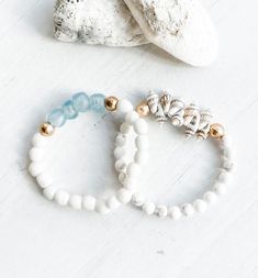 More chic and beachy vibes from @tlynnjewelrydesign! 🌊✨ #TheBeadChest #Bracelets #Beads #Jewelry Summer Style Beach, Glam Gifts, Beachy Jewelry, Beach Bracelet, Howlite Bracelet, Glass Bead Bracelet, Beachy Vibes, Jewelry Summer, Recycled Glass Bead