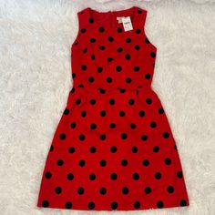 Nwt- Jcrew Red With Black Polkadot Dress Zipper On The Back Of The Dress Fully Lined 100% Cotton Lining 100% Polyester Although The Tag Says Polyester The Dress Material Feels Like A Linen Material. The Measurements Are Rough Estimates And Not Exact. Polka Dot Sleeveless Lined Dress, Red Fitted Sleeveless Cotton Dress, Fitted Red Sleeveless Cotton Dress, Fitted Polka Dot Sleeveless Casual Dress, Casual Fitted Sleeveless Polka Dot Dress, Fitted Casual Sleeveless Polka Dot Dress, Polka Dot Sleeveless A-line Dress, Polka Dot Fitted A-line Sleeveless Dress, Fitted Polka Dot Sleeveless A-line Dress