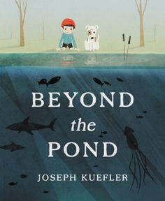 the book cover for no fundo do lago by joseph kuefler, with an image of a boy and his dog