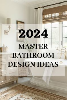 This guide is packed with inspirational ideas from designers on the bathroom trends for small bathrooms, large bathrooms, powder rooms, and more. Learn about tile, shower, faucet and lighting for your bathroom Traditional Style Master Bath, Bathroom Remodel Traditional, Coastal Master Bathrooms 2024 Trends, Classic Bathroom Remodel Ideas, Trending Bathrooms 2024, Tile Trends 2024 Bathroom, Primary Bathroom Inspiration, Bathroom Tile Combinations Color Schemes Colour Palettes