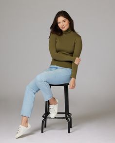 Having good quality minimal turtleneck is a good addition to your wardrobe. It is a must for the fall and winter months. Classic Ribbed Long Sleeve Turtleneck, Solid High Neck Turtleneck Minimal Stretch, Winter Second-skin Long Sleeve Turtleneck, Fitted Solid Color Turtleneck T-shirt, Solid Non-stretch Turtleneck Top, Winter Months, Olive Green, Girl Fashion, Turtle Neck