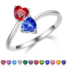 PRICES MAY VARY. GIFTS FOR WOMEN: Our double birthstone rings are available in 78 styles. You can give your wife, girlfriend, mom or other your love a big surprise on Mother's Day, Birthday, Christmas, Valentine's Day or other special occasions. Our elaborate double birthstone, one representing your birth month and one representing hers. When she wear this ring, she will genuinely happy for this. MEANING: Adjustable ring with double heart birthstone symbolizes your forever love for the special w Garnet Birthstone Rings, Genuinely Happy, Rings Anniversary, January Birthstone Rings, Garnet Birthstone, Birthstone Rings, Promise Rings For Her, Gifts Jewelry, Double Heart